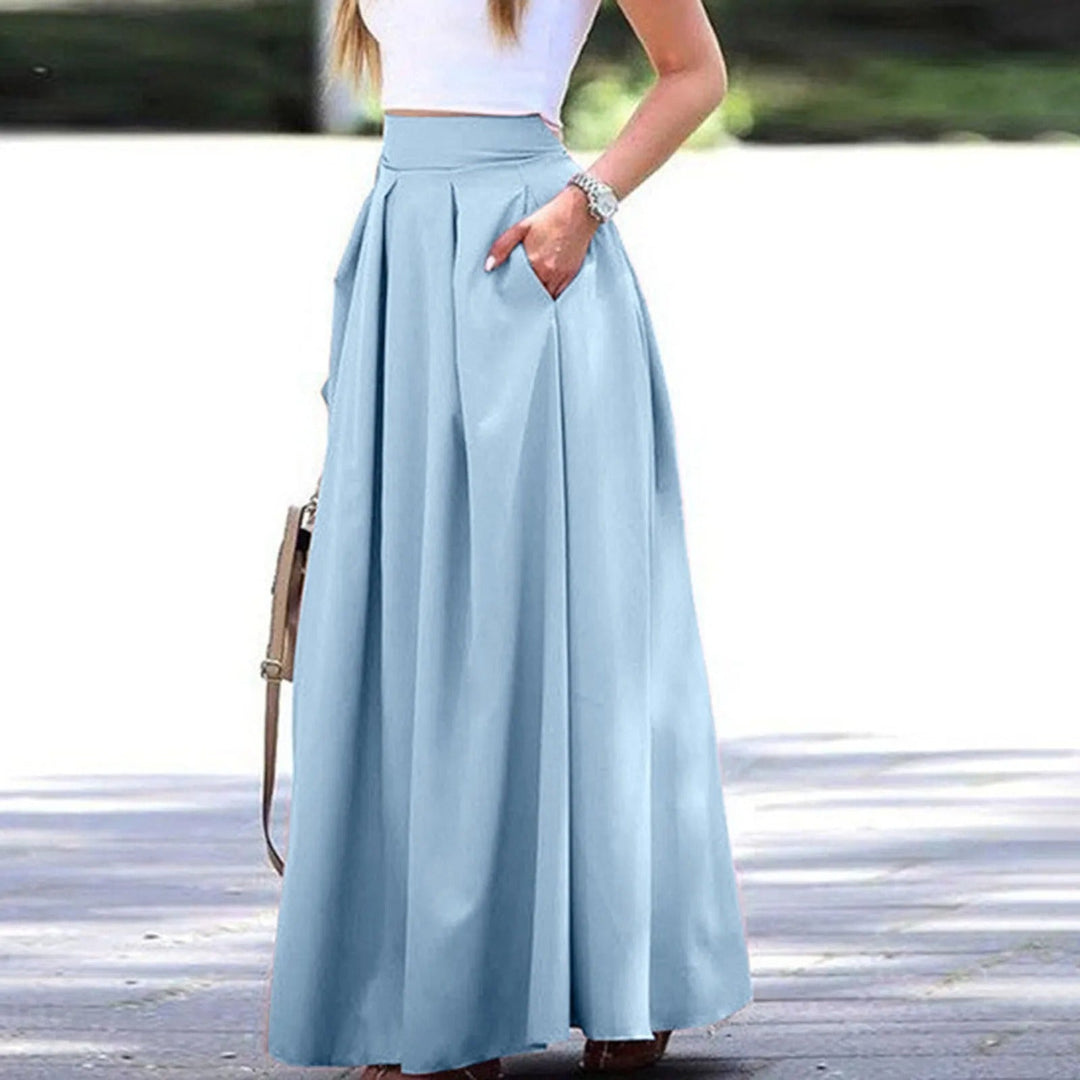 Jupe femme plissée taille haute fluide élégante – Céline