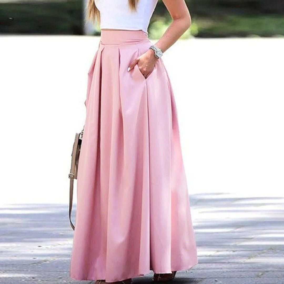 Jupe femme plissée taille haute fluide élégante – Céline