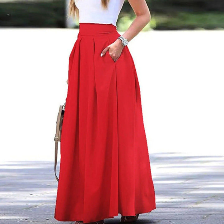Jupe femme plissée taille haute fluide élégante – Céline