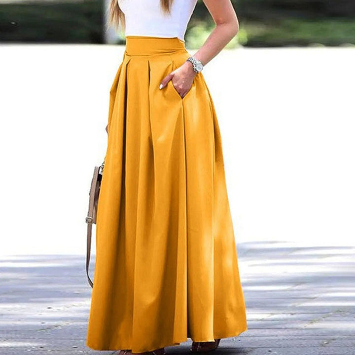 Jupe femme plissée taille haute fluide élégante – Céline