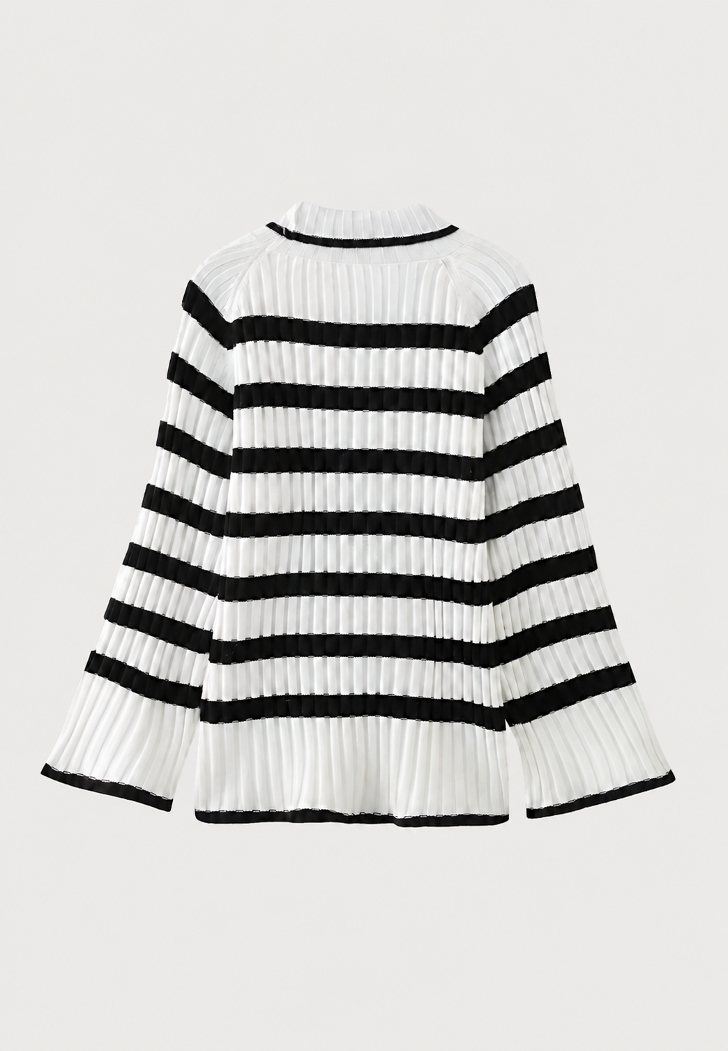 Robe courte en maille rayée, col roulé et manches larges - Raddile