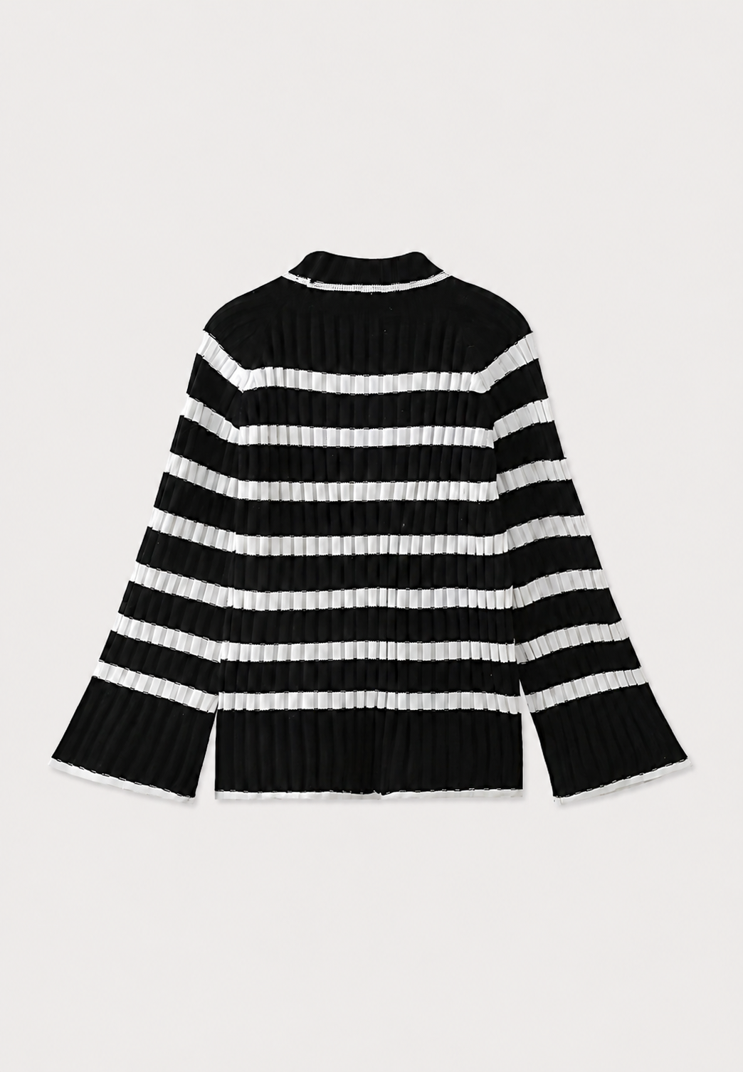Robe courte en maille rayée, col roulé et manches larges - Raddile