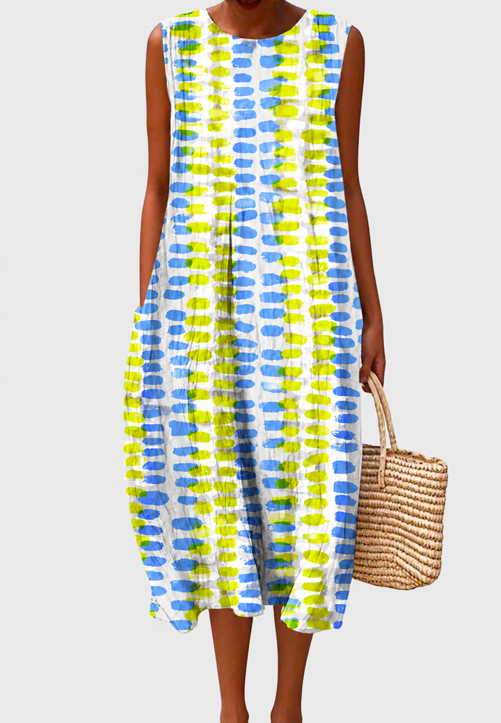 Robe midi sans manches à carreaux pour femme - Maddie