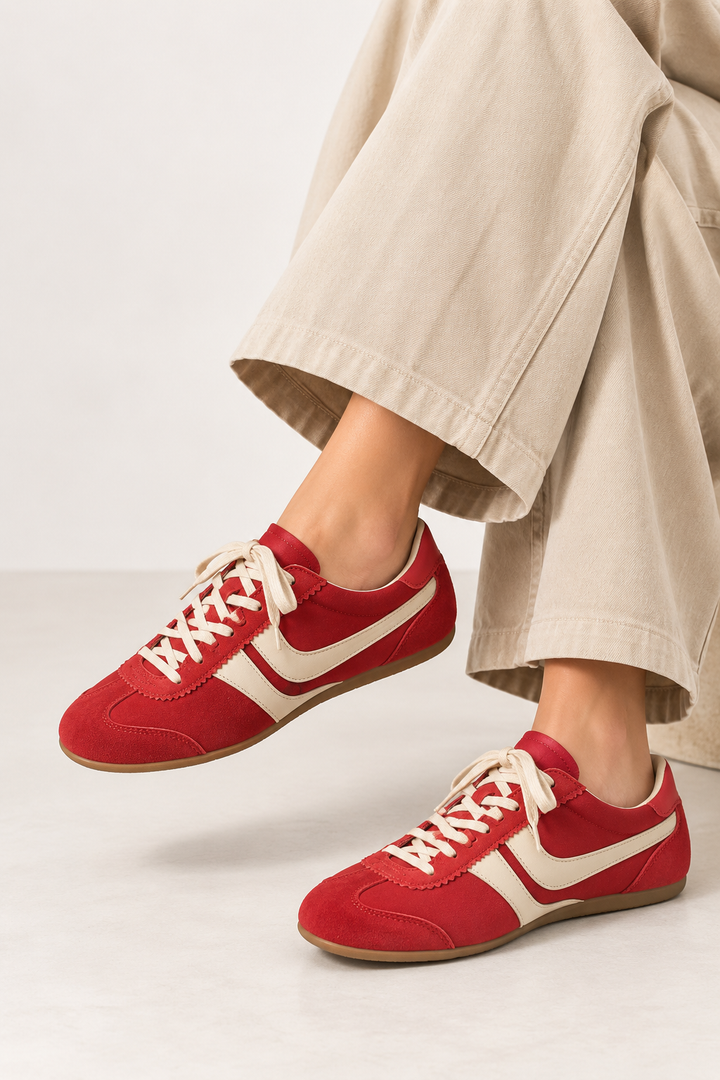 Baskets rétro « barefoot » pour femme à empiècements contrastés - Alinda