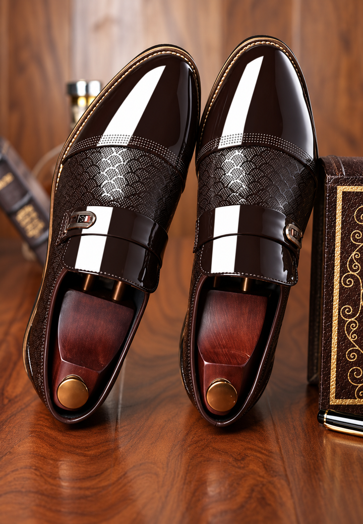 Chaussures monkstrap pour homme à boucle latérale, finition brillante - Laurenz